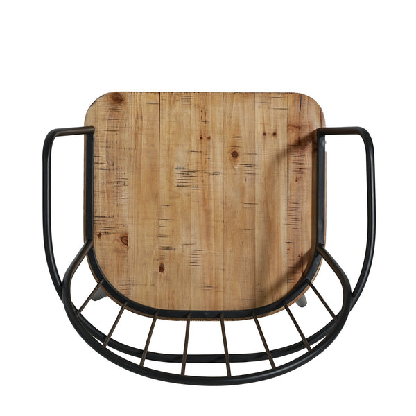 English Elm Christopher Knight Home® - Indoor Dining Set With Metal Legs 5-Piece Light Birch & Black Industrial Table and 4 Chairs, Sturdy N768P228001L_4_N768P228022L