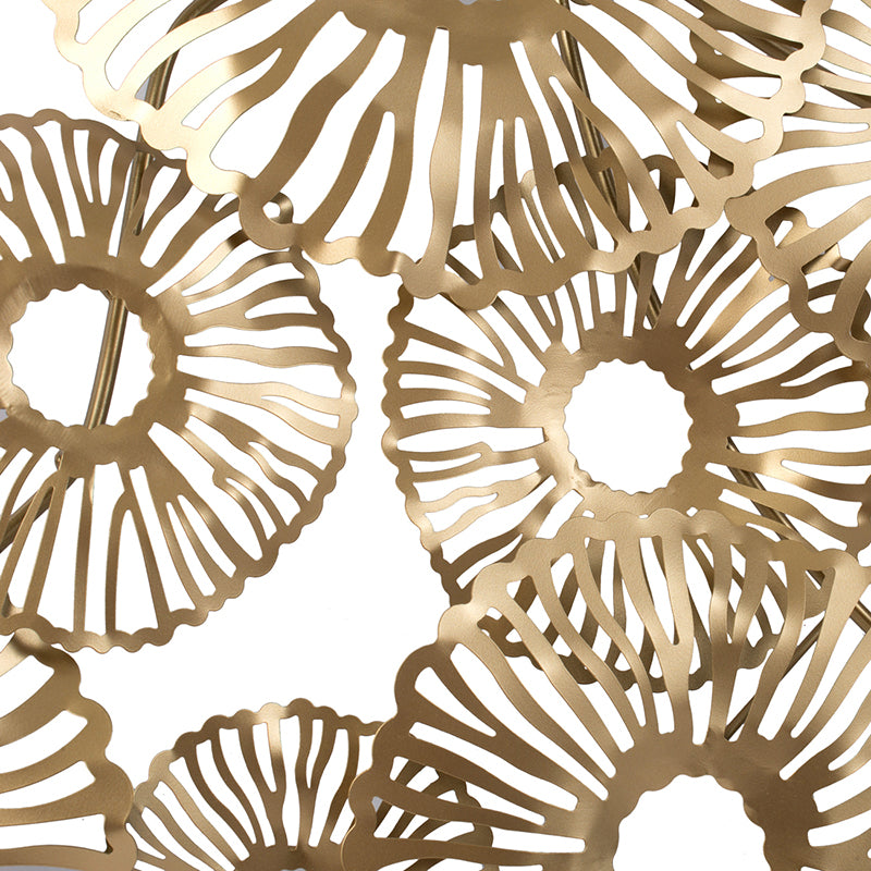 English Elm 24x2x42" Gold Iron Wall Art - Luminous Coral-Inspired Metal Decor, Modern Glam Accent for Living Room W2078P205303