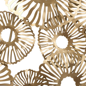 English Elm 24x2x42" Gold Iron Wall Art - Luminous Coral-Inspired Metal Decor, Modern Glam Accent for Living Room W2078P205303