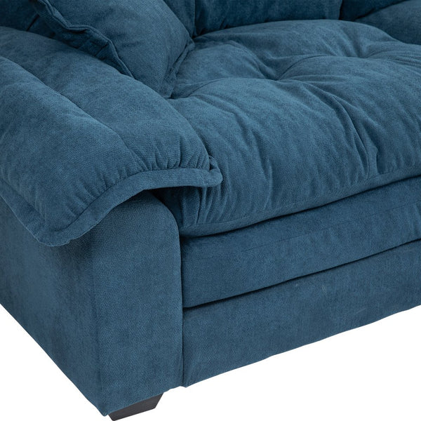 English Elm 84" Chenille Sofa Loveseat with Memory Foam & Pocket Springs, Plush Dual-Layer Comfort, Sturdy Frame Blue W676S00010