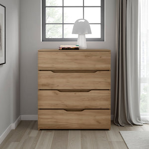 English Elm Natural Oak Four Drawer Dresser Minimalist Low Profile Bedroom Storage Piece B062P476874