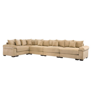 English Elm Oversized Modular Sectional Couch With 16 Pillows – Plush Corduroy, Ergonomic Design, Easy Assembly! W714S01305-GIGA