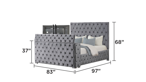 English Elm Encore 5-Piece Modern King Bedroom Set With Tufted Upholstered Bed, Dresser, Mirror & Nightstand B009S01733