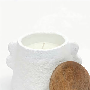 English Elm Jar Candle Handcrafted Ecomix Wax With Mango Wood Lid - Serene Mimosa Scent, Eco-Friendly Decor B346P369771