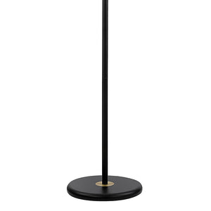 English Elm Crenshaw Mid-Century Black Metal Floor Lamp with Brass Accents, Adjustable Horn Shade for Reading Ambience B062P333401