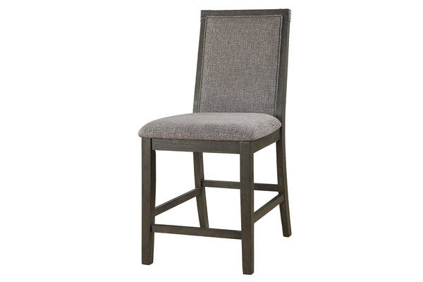 English Elm Contemporary 7-Piece Counter Height Dining Set With Grey Wood Table & 6 High-Back Chairs For Style B011S01703