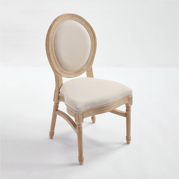 English Elm French Country Dining Chairs Set Of 2 - Elegant Upholstered, Stackable & Versatile For Any Space W3426P324205