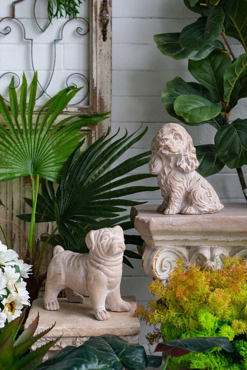 English Elm 7.5x5.5x8.7" Sitting Cocker Spaniel Figurine — Handcrafted Beige Texture, Flowing Fur, Tabletop Accent W2078P334683