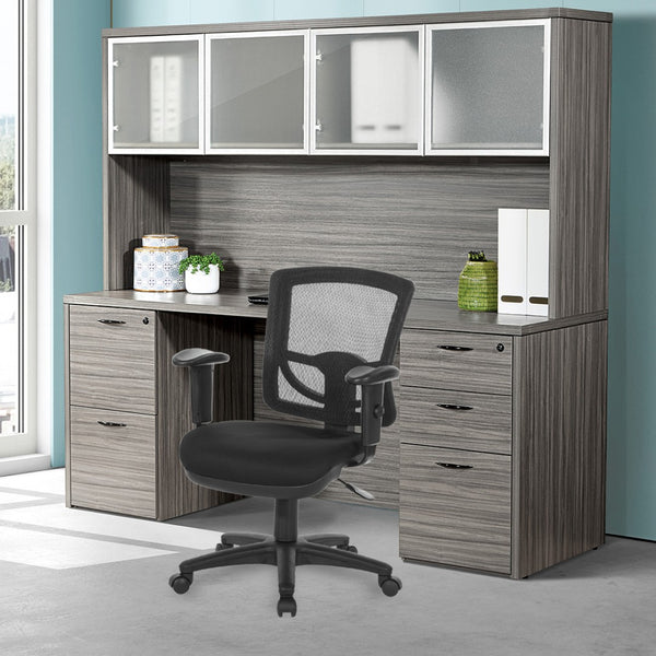 OSP Home Furnishings Progrid® Mesh Back Ergonomic Task Chair with Lumbar Support and Adjustable Arms 28174-30