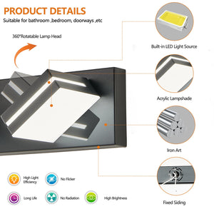 English Elm Modern Black Led Vanity Light - 5-Light Wall Sconce For Bathroom, Sleek Design, Energy-Saving Illumination W2312P374915