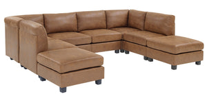 English Elm Faux Leather Modular Sectional Sofa Reconfigurable Pu Upholstery Living Room B2748S00044