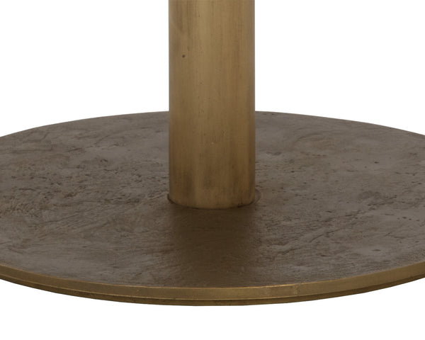Sunpan Corina 36" Handcrafted Bistro Table with Antique Brass Finish - Unique Artisanal Design Accent Piece