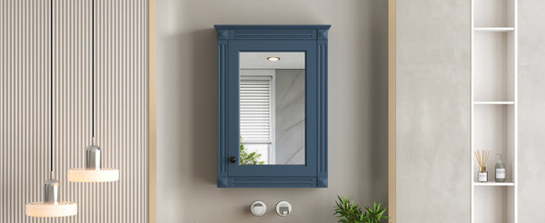English Elm 20" Wall Mount Medicine Cabinet Mirrored Door Soft Close Adjustable Shelf Bathroom N710P317680C