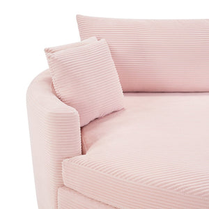 English Elm Oversized Double Chaise Lounge Sofa With Usb Ports - Cozy Pink Upholstered Loveseat For Relaxation N719S002160P-GIGA