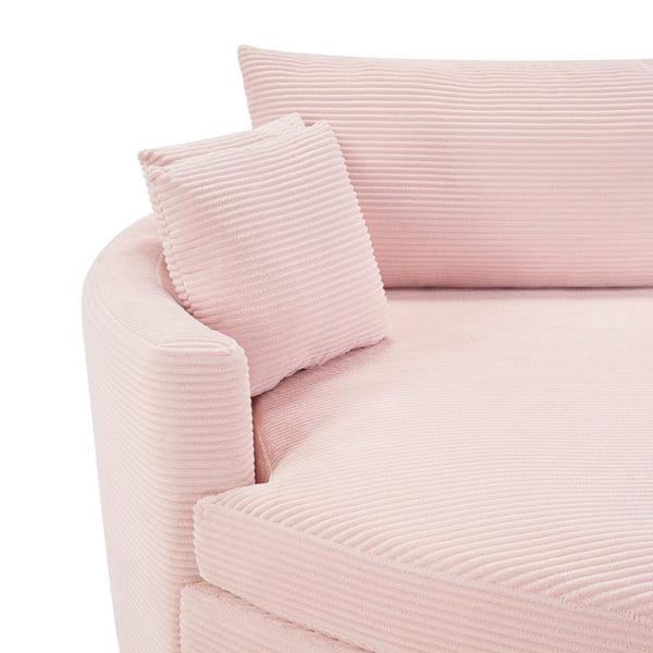 English Elm Oversized Double Chaise Lounge Sofa With Usb Ports - Cozy Pink Upholstered Loveseat For Relaxation N719S002160P-GIGA