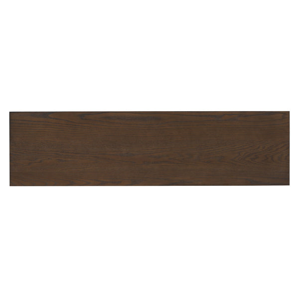 English Elm TREXM Arched 4-Door Large Storage Sideboard Buffet Cabinet with Glass Doors, Adjustable Shelves and Cable Management Espresso N715P290642P