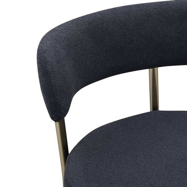 English Elm Woker Modern Sherpa Counter Height Stools Set Of 2 - Chic Upholstered Barstools With Brass Legs W1567P147205-GIGA