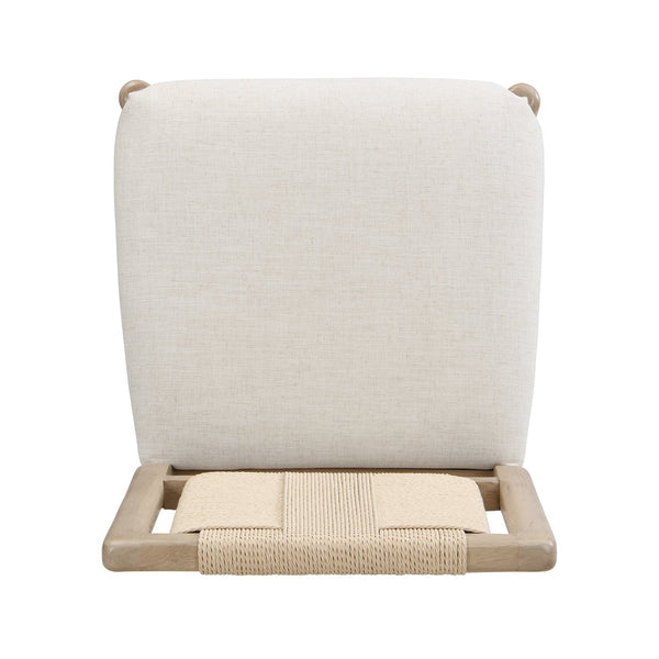 English Elm Christopher Knight Home® - Upholstered dining chair with woven rope backrest set of 2 - elegant curved weave, sturdy rubberwood frame and easy assembly Beige,Natural Ash N771P361494A