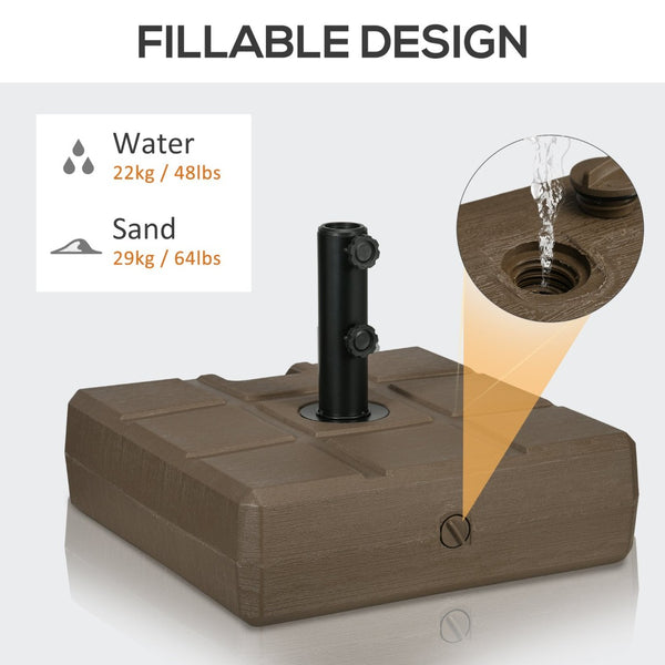 English Elm Outsunny 88 Lbs. Fillable Umbrella Base With Steel Holder For 1.25", 1.5", 2" Poles - Durable & Stylish! W2225P174137-GIGA