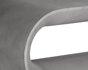 Sunpan Capsule Concrete Bench - Contemporary Design with Open Frame for Stylish Indoor & Outdoor Storage Grey