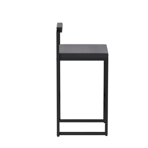 English Elm Bar Velvet Counter Height Bar Stools Set of 2 – Plush Gray Velvet, Matte Black Frame, 25.6" Seat W1757P310421