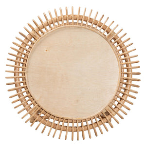 English Elm Modern Handcrafted Rattan Round Coffee Table Openwork Boho Living Room Accent B2750P420385