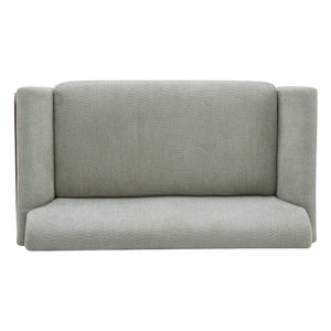 English Elm Christopher Knight Home® - Boucle Mid-Century Flared Arms Loveseat with Elm Legs — Plush Bouclé Upholstery, Cozy Modern Accent (57.5") Light Green,Walnut N771P294675L