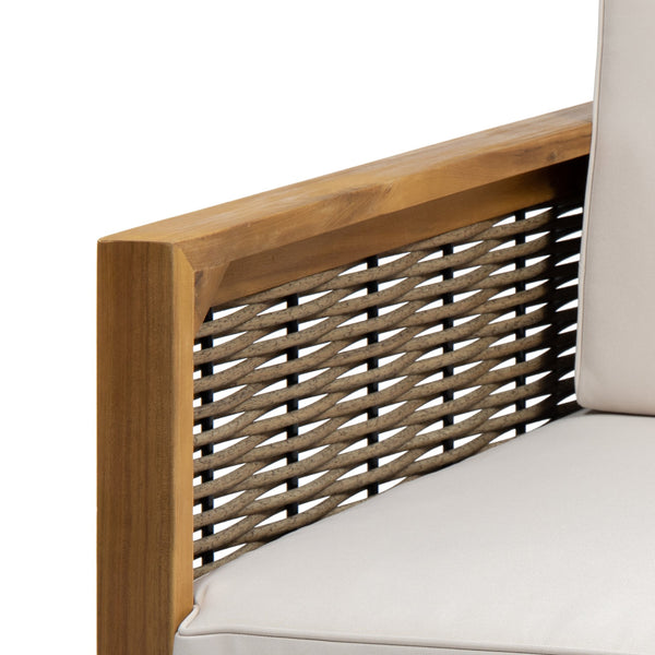 English Elm Christopher Knight Home® - Outdoor Acacia Wood Club Chair With Wicker Accents - Teak Finish, Water-Resistant Cushions, Perfect For Patios 68942.00BGE