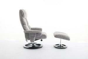 English Elm 069dr-ergonomic Swivel Recliner with Massage Heating Chenille Wingback Lounge Chair Grey W527S00010