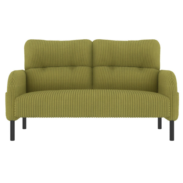 English Elm UNITED Corduroy Double Sofa with Ergonomic Support, High-Rebound Springs, Side Pockets, 500lb Capacity Olive Green W1568P307270