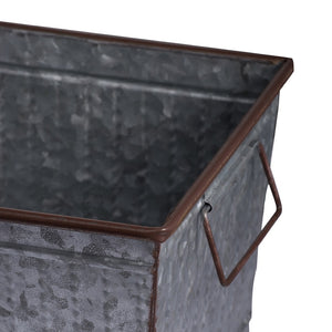 English Elm Set Of 2 Zale Rustic Metal Planters With Stands - Stylish, Durable, Perfect For Indoor & Outdoor Decor W2078P323427-GIGA