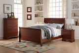 English Elm Contemporary Bedroom Furniture Nightstand Cherry Finish 2 X Drawers Bed Side Table Pine Wood