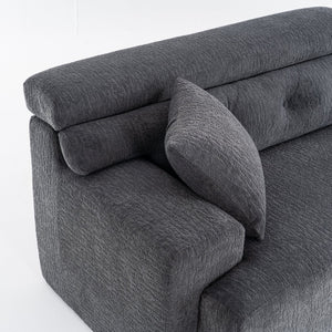 English Elm LY-029 Modular Gray Compression Sofa — 4-Seater L-Shaped Chenille, High-Density Foam, Elegant Comfort W2231S00021