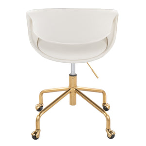 English Elm Task Chair with Chrome Five Star Base Grey Fabric Seat for Modern Home Office Use Gold,White B202P474188