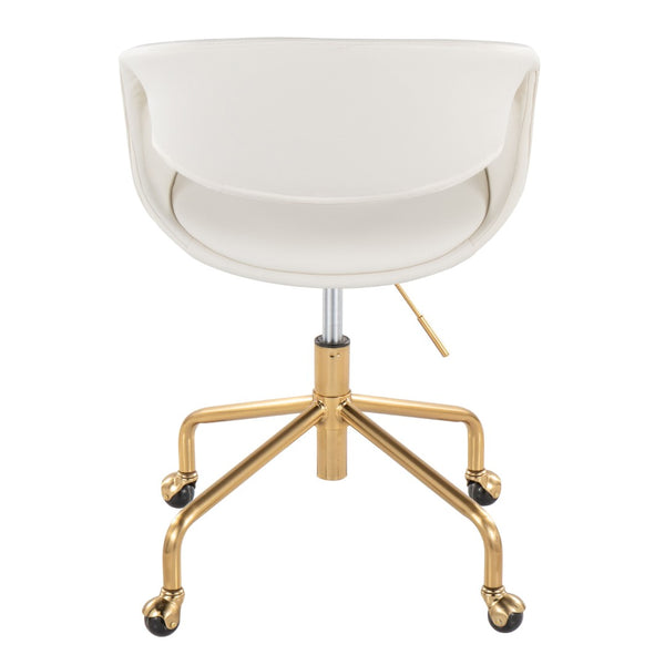 English Elm Task Chair with Chrome Five Star Base Grey Fabric Seat for Modern Home Office Use Gold,White B202P474188