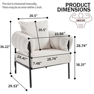 English Elm TS Modern decorative chair with plush teddy fleece upholstery and gold metal legs for luxe comfort and style Creamy White W2311P308063