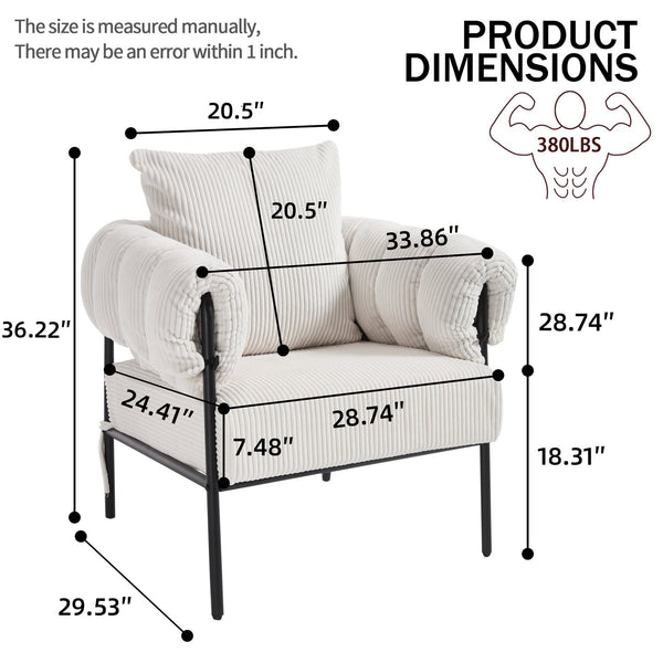 English Elm TS Modern decorative chair with plush teddy fleece upholstery and gold metal legs for luxe comfort and style Creamy White W2311P308063