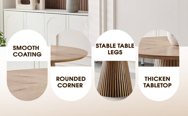 English Elm Wooden Oval Dining Table - Modern Multi-Functional Kitchen Table For Family Gatherings & Compact Spaces W3590P355173-GIGA