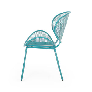English Elm Christopher Knight Home® - ELBA Modern Iron Dining Chair with Slim Profile and Comfortable Seat — Durable, Stylish Accent Seating Teal 65203.00T