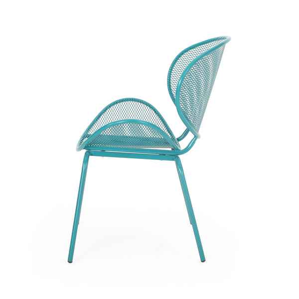 English Elm Christopher Knight Home® - ELBA Modern Iron Dining Chair with Slim Profile and Comfortable Seat — Durable, Stylish Accent Seating Teal 65203.00T