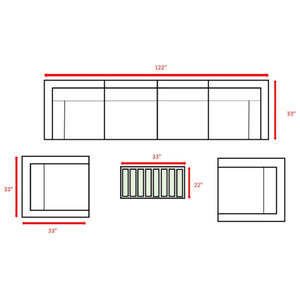 English Elm Fully Assembled 6-Piece Wicker Patio Sofa Set With Plush Cushions For Ultimate Outdoor Comfort B120S00142