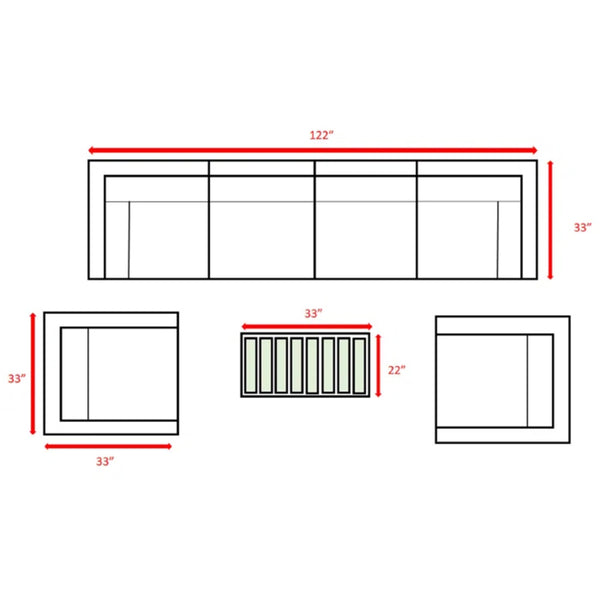 English Elm Fully Assembled 6-Piece Wicker Patio Sofa Set With Plush Cushions For Ultimate Outdoor Comfort B120S00142