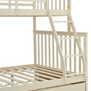 English Elm Twin Over Full Bunk Bed With Storage Drawers – Stylish Cream Wooden Design, Safety Features Included K495S00002-GIGA