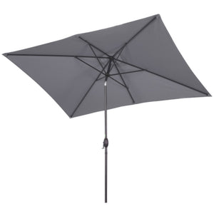 English Elm 6.5 X 10 Ft Rectangular Outdoor Patio Umbrella with Crank Tilt Uv Resistant Canopy Gray B082P454956