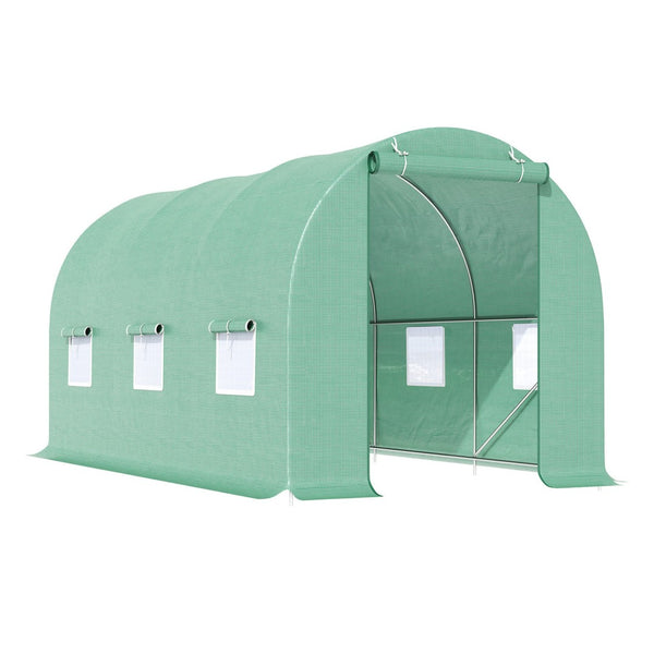 English Elm Walk-in Tunnel Hoop Greenhouse Galvanized Steel Frame Uv Resistant Pe Cover Backyard T3971P384775