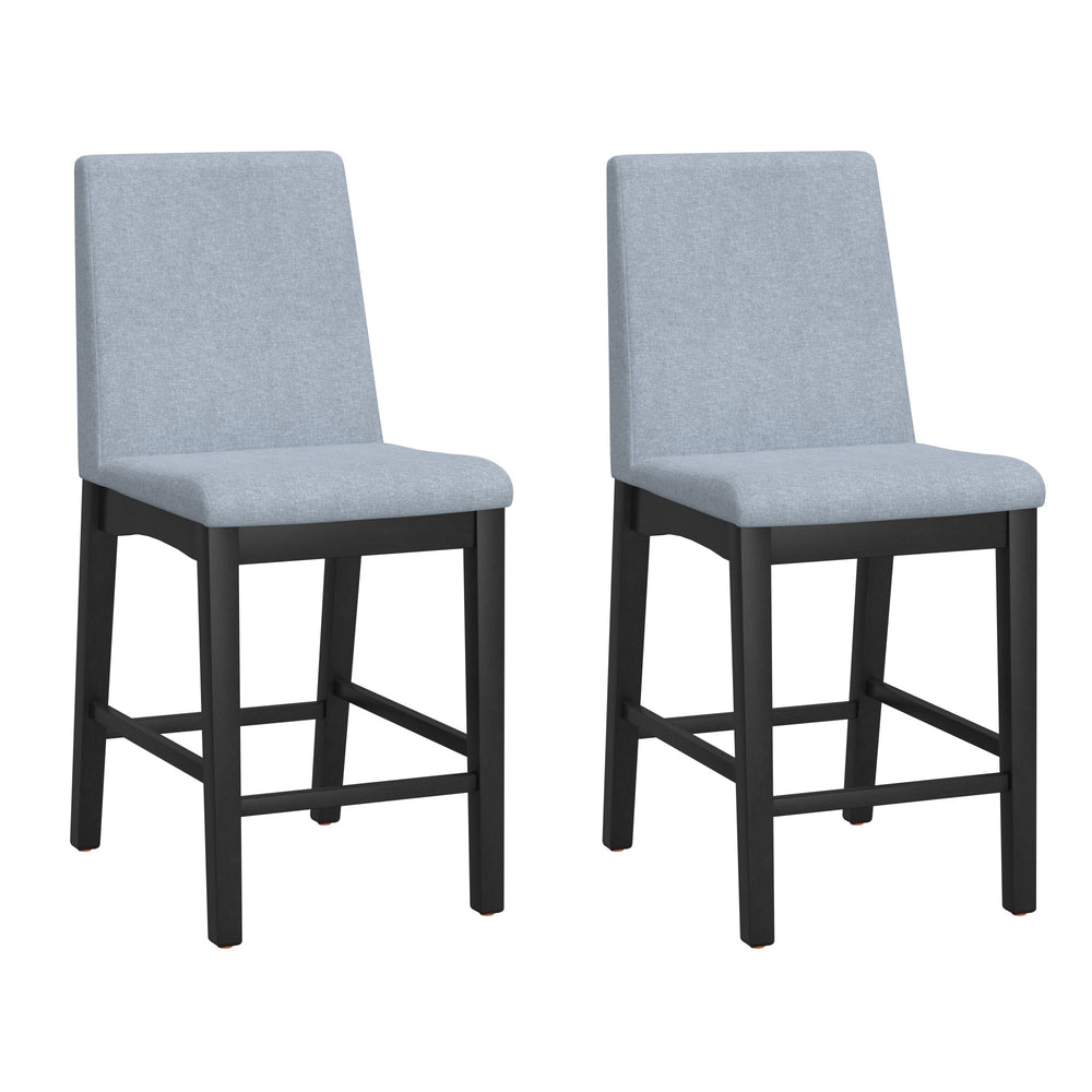 English Elm Wallace & Bay - Gray Gathering Height Stool Set of 2 — Modern Solid Wood Gray Bar Stools, Easy-Care Classic Contemporary Design B2709P212260