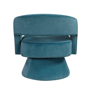 English Elm Modern Swivel Accent Chair in Lux Velvet Upholstery with Solid Wood Base, Compact Stylish Seating Teal 27.75 L x 26.5 W x 19.75 H B011P283808