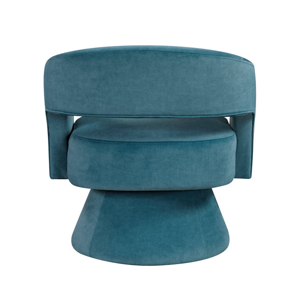 English Elm Modern Swivel Accent Chair in Lux Velvet Upholstery with Solid Wood Base, Compact Stylish Seating Teal 27.75 L x 26.5 W x 19.75 H B011P283808