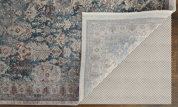 Feizy Rugs Marquette Medallion Rug – Elegant Power-loomed Design, Stain-resistant, Easy Care For High Traffic Areas Blue,Ivory Polyester,Acrylic Mrq39gufblugryi8b