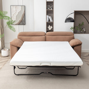 English Elm 2-Seater Sofa Bed - Stylish Mid-Century Modern Convertible Couch, Queen Sleeper With Space-Saving Design B347P409801